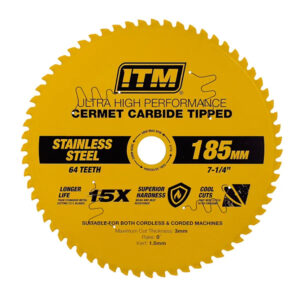 ITM 185mm SS Metal Cutting Blade Cermet Carbide Tipped 64T