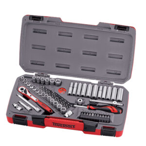 Teng 60pc 1/4in Dr. Metric/AF Reg/Deep Socket Set