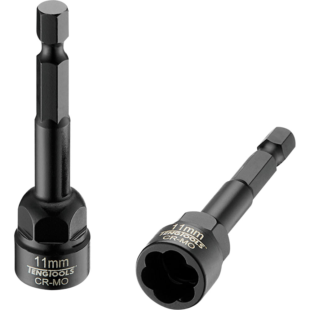 Teng 11mm 1/4in Hex Twist Extractor Cr-Mo
