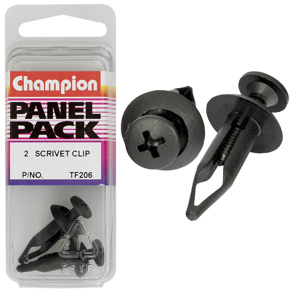 Champion Scrivet Black 23mm(L) 6.4mm(Hole) 15mm(HD) 2pk