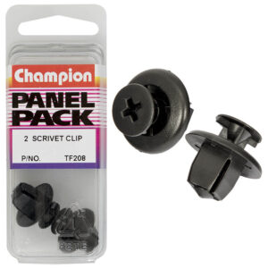 Champion Push Rivet Black 9mm(L)9mm(Hole)20mm(Square HD) 2pk