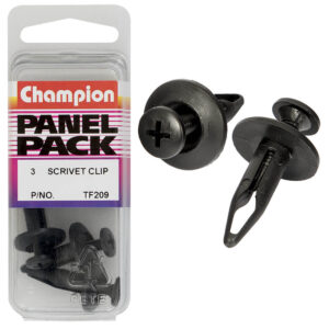 Champion Scrivet Black 23mm(L) 6.4mm(Hole) 17.5mm(HD) 3pk