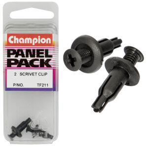 Champion Scrivet Black 13mm(L) 5mm(Hole) 10mm(HD) 2pk
