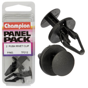 Champion Push Rivet Black 20mm(L) 8.5mm(Hole) 20mm(HD) 2pk