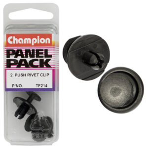 Champion Push Rivet Black 9mm(L) 7mm(Hole) 20mm(HD) 2pk