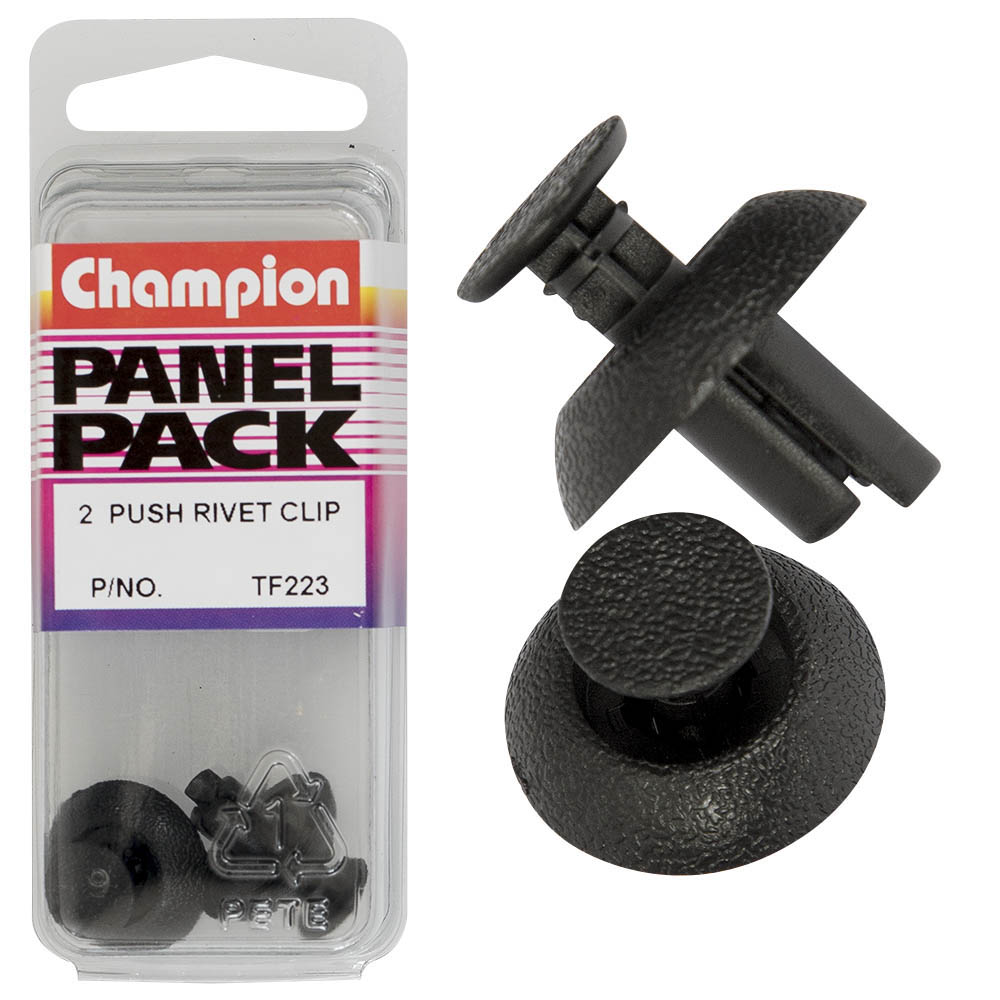 Champion Scrivet Black 8mm(L) 7mm(Hole) 18mm(HD) 2pk