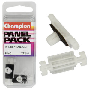 Champion Drip Rail Clips Clear 6x7mm(Hole)12.2x31.7mm(HD)2pk
