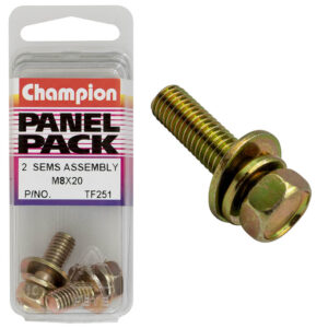 Champion Hex Set Screw Sems Hex Ind Flat/Spring Washer M8x20
