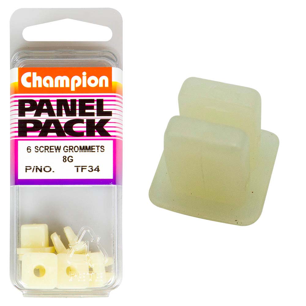 Champion 8G Set Screw Grommet White -6pk