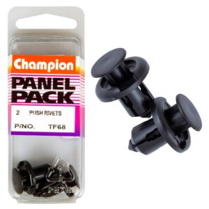 Champion Push Rivet Black 12mm(L) 9mm(Hole) 18mm(HD) 2pk