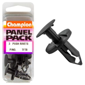 Champion Push Rivet Black 20mm(L) 8mm(Hole) 20mm(HD) 3pk