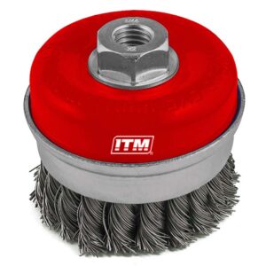 ITM Twist Knot Cup Brush Stainless Steel 100mm w/Band