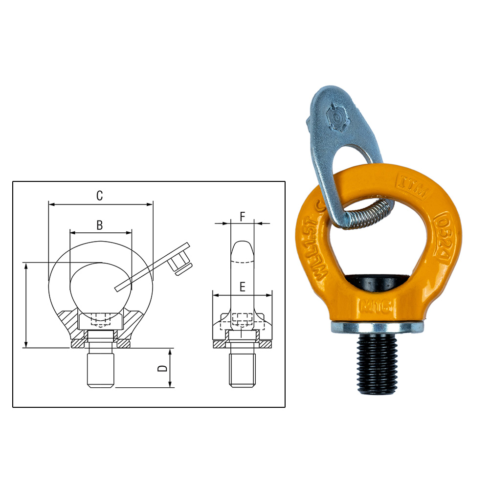 ITM G80 Lifting Point-Swivel Eye Bolt-M24-3.2T