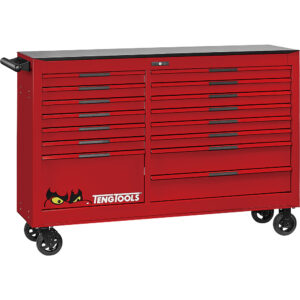 Teng Pro35 64in Roller Cabinet 15 Drawers Red