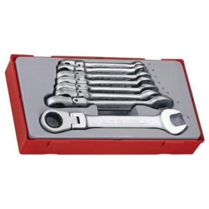 Teng 8pc Flex-Head Rat Comb Spanner Set 8-19mm-TC-Tray