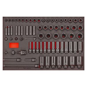 Teng 73pc 3/8 & 1/2in Dr. Metric Imp Skt & Acc Set (EVA)