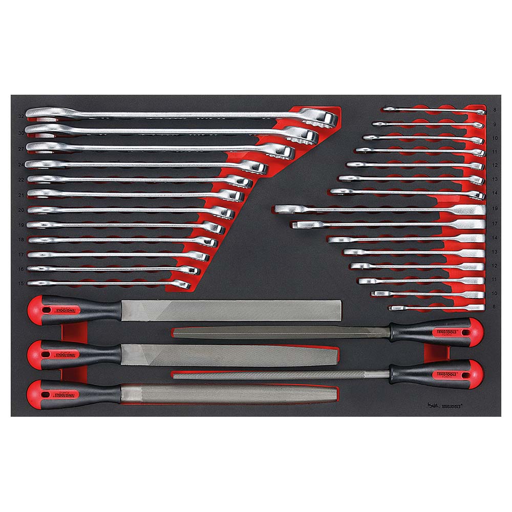 Teng 32pc Roe Spanner (Std & Rat) & File Set (EVA)