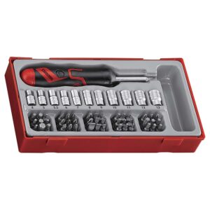 Teng 64pc MD Ratchet S/Driver Bits & Skt Set - TC-Tray