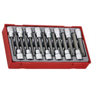 Teng 15pc 1/2in Dr. TX & Hex Long Bits Skt Set - TC-Tray