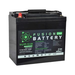 DEEP CYCLE BATTERY LITHIUM 12V 55AH 70A BMS WITH BLUETOOTH FUSION