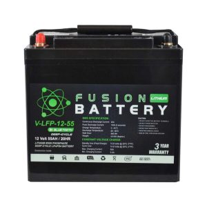 DEEP CYCLE BATTERY LITHIUM 12V 55AH 70A BMS WITH BLUETOOTH FUSION - Image 2